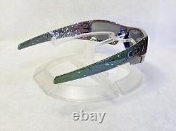 Custom Oakley Gascan Sunglasses MultiColor Shift Splatter w Black Polarized Lens