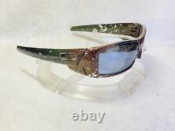 Custom Oakley Gascan Sunglasses MultiColor Shift Splatter w Black Polarized Lens