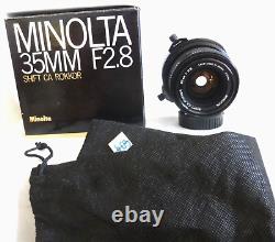 MINOLTA SHIFT CA ROKKOR MD LENS 12.8 35mm in original packaging (k03)