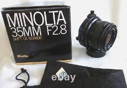 MINOLTA SHIFT CA ROKKOR MD LENS 12.8 35mm in original packaging (k03)