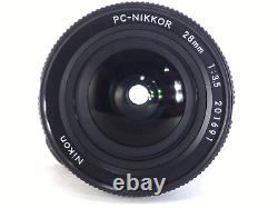 N Mint! Objectif de contrôle de perspective et de décalage Nikon PC Nikkor 28mm f/3.5 Japon Camera