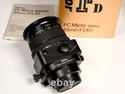 Nikon PC Micro-Nikkor 85mm F/2.8 D, Objectif à décentrement et bascule, Excellent, Complet, TVA