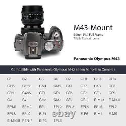 Objectif à bascule et décentrement manuel AstrHori 50mm F1.4 plein format pour monture Panasonic Olympus M43