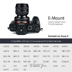 Objectif à décentrement et bascule AstrHori 50mm F1.4 pour Sony E mount A6500 A7RIV plein format MF