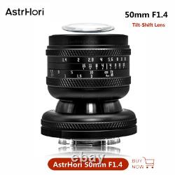 Objectif à décentrement et bascule plein format à grande ouverture de 50 mm F1.4 AstrHori avec mise au point manuelle