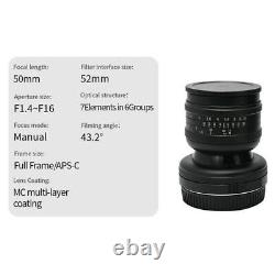 Objectif à décentrement et bascule plein format à grande ouverture manuelle AstrHori 50mm F1.4 pour Leica SL