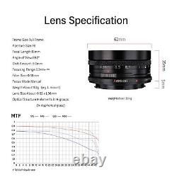 Objectif à décentrement grand angle AstrHori 18mm F8 pour cadre plein format pour Sony E Mount 5R 5T 3N 3R