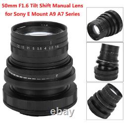 Objectif grand angle professionnel 50mm F1.6 à décentrement manuel pour appareil photo plein format Sony E Mount A9 A7