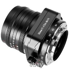 Objectif manuel à bascule 7artisans 50mm F1.4 pour appareil photo APS-C Sony E mount A6600