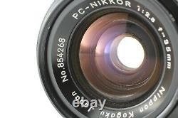 PRÈS DE MINT? Objectif Nikon PC-Nikkor 35mm F2.8 à contrôle de perspective de décalage du JAPON